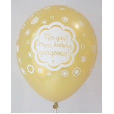 Gold Happy Birthday AR Gorgeous Printed Balloons